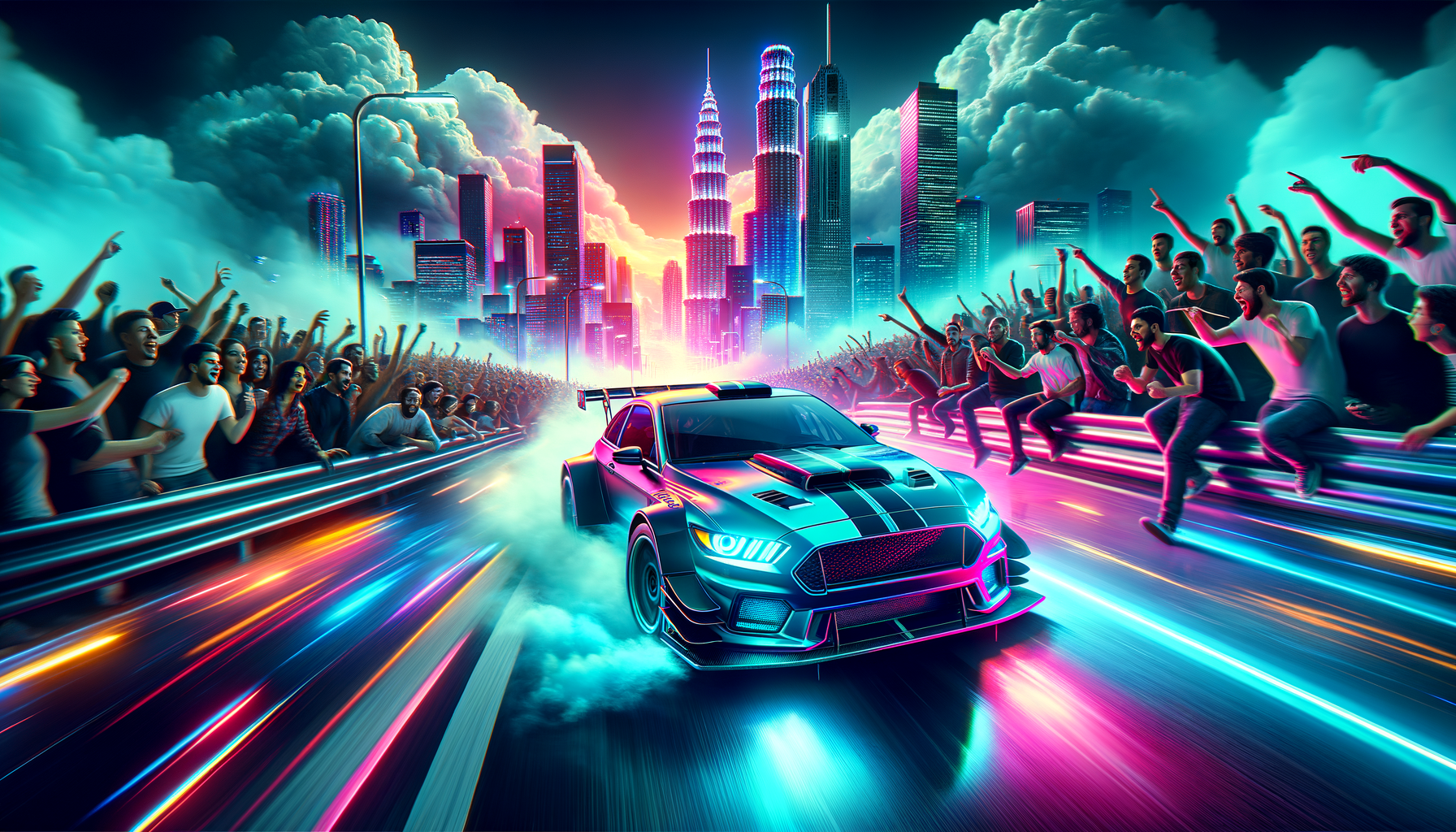 001 dynamic highway drift shot of a hyperrea