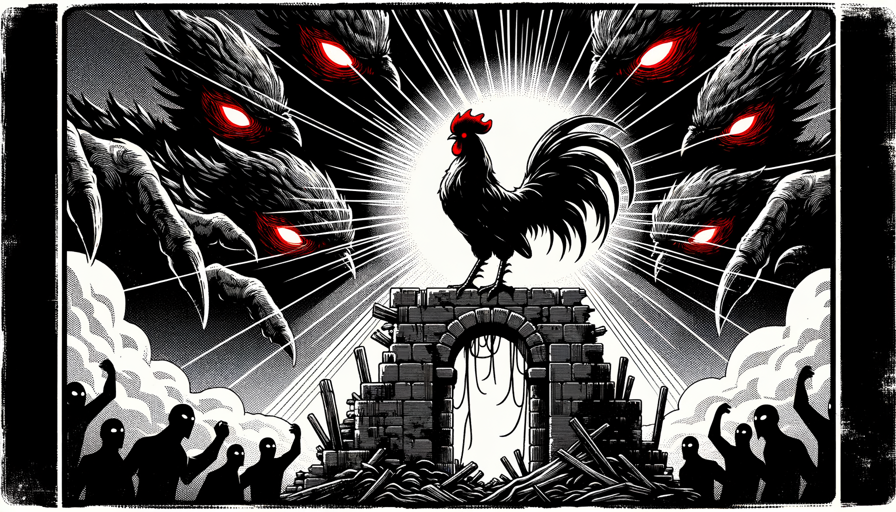 001 poster style manga illustration a lone h