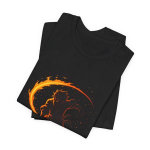 emberblade vanguard — fiery silhouette graphic tee for gamers & fantasy fans
