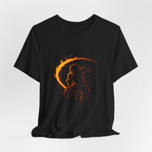 emberblade vanguard — fiery silhouette graphic tee for gamers & fantasy fans
