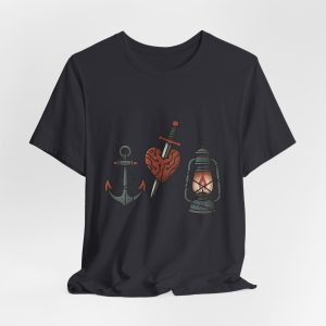 tattoo flash: night watch emblems — anchor, dagger & vintage lantern tattoo shirt