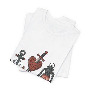 tattoo flash: night watch emblems — anchor, dagger & vintage lantern tattoo shirt