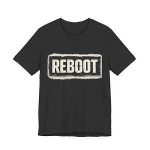 reboot — minimalist typo tee