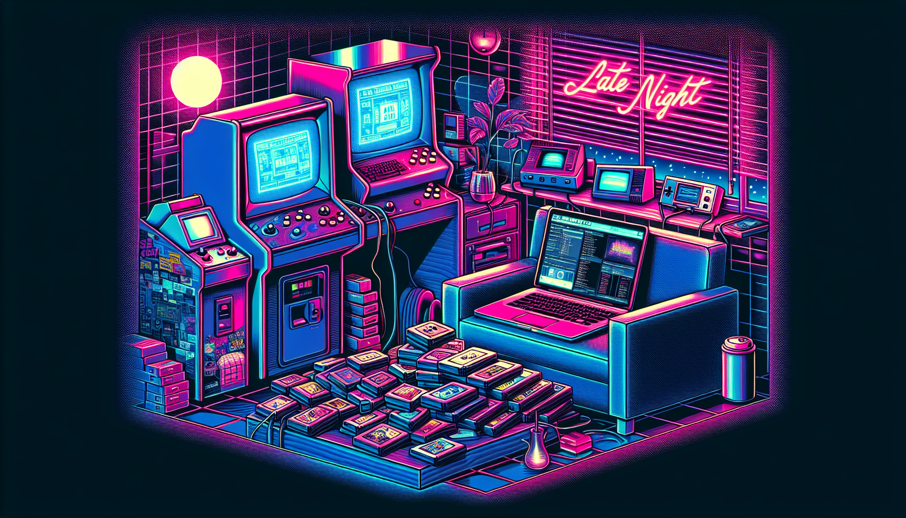 001 retro arcade room with modern ai tools a
